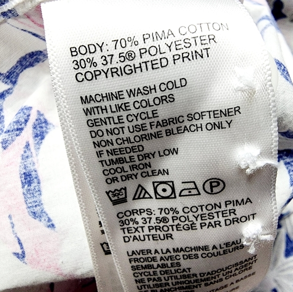 Tommy Bahama Island Zone Pink and Blue Leaf Print Button Down Shirt Pima Blend S - Picture 4 of 4